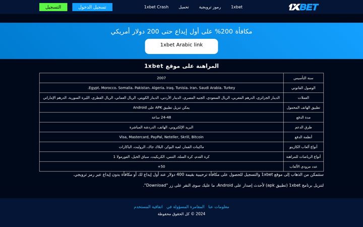 Screenshot of 1xbetarabian.com