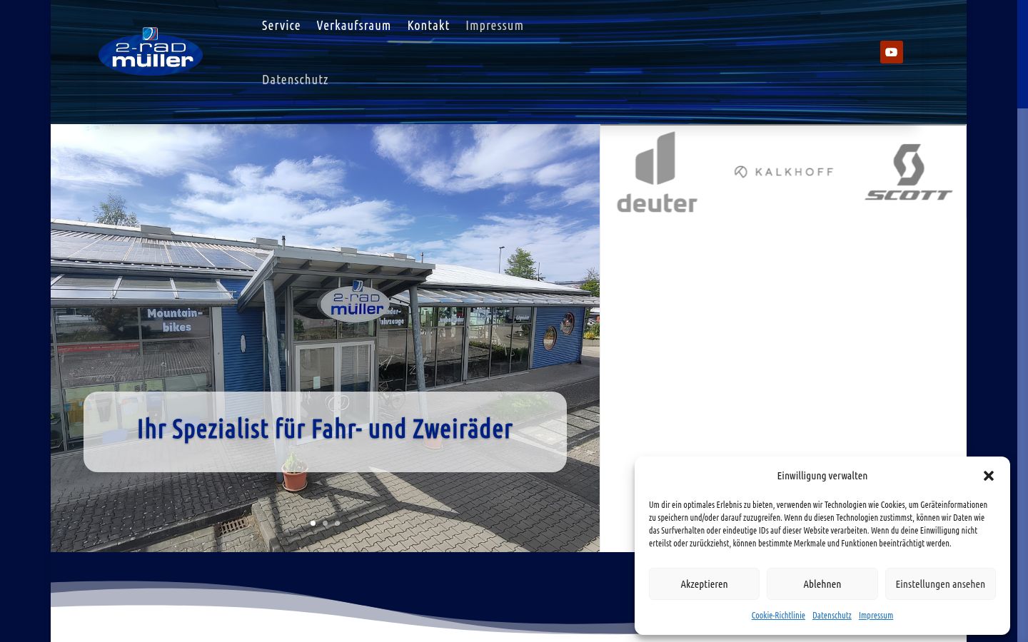 Screenshot del banner di consenso mostrato prima di qualsiasi interazione