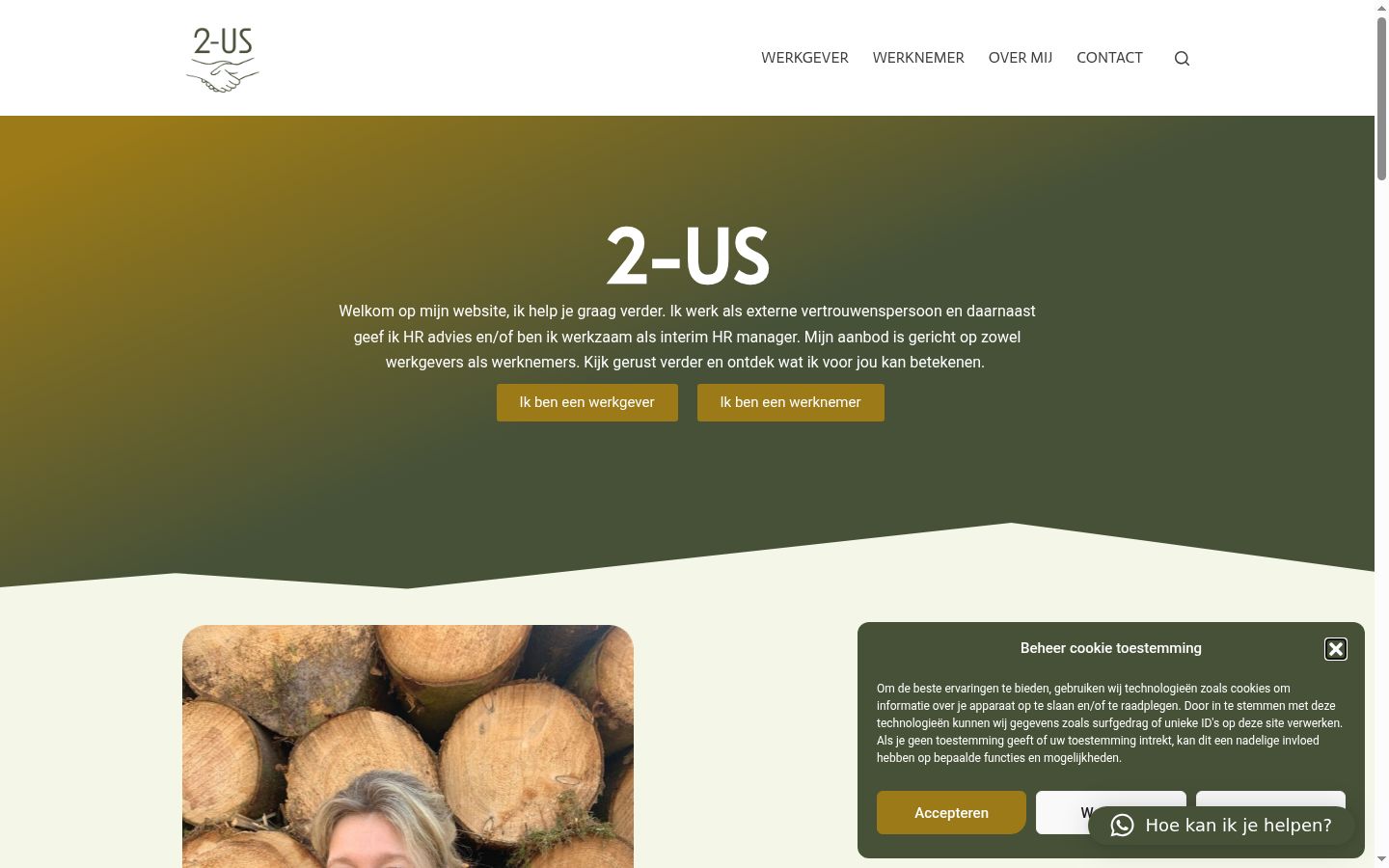 Screenshot van de toestemmingsbanner zoals getoond vóór enige interactie