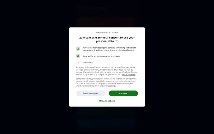 Ekraanipilt saidist 20-0.com