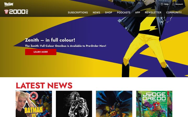 Screenshot of 2000ad.com