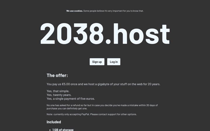 Screenshot of 2038.host