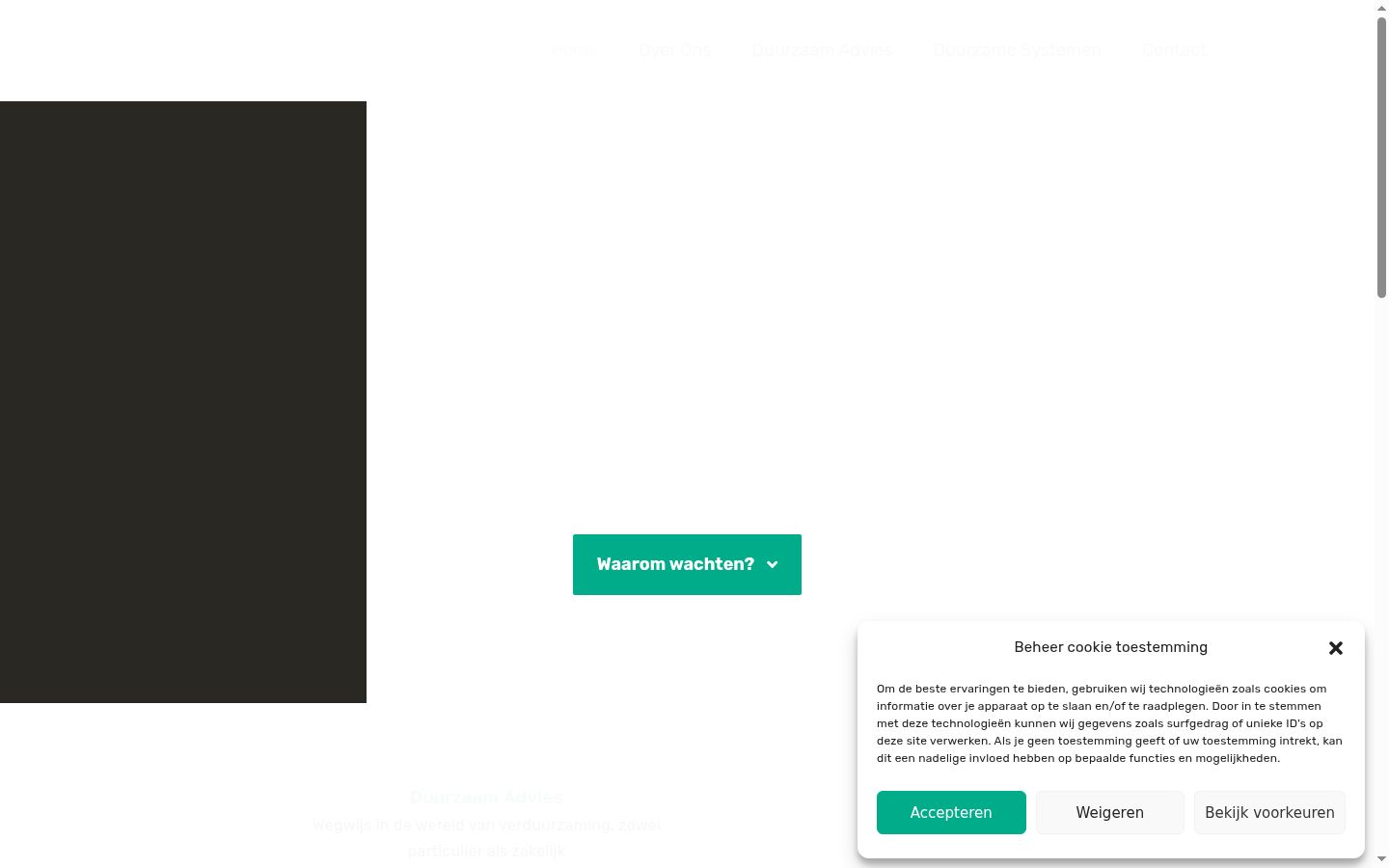 Screenshot del banner di consenso mostrato prima di qualsiasi interazione