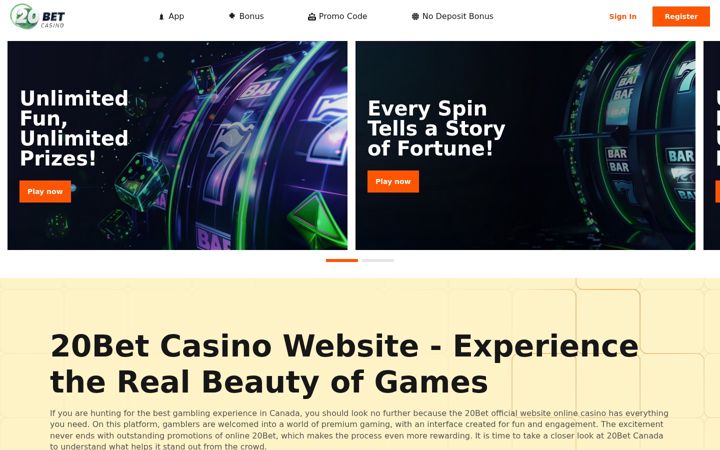 Screenshot of 20betscasino.net