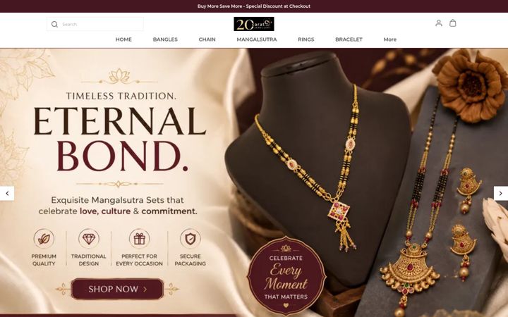 Snimka zaslona za 20caratjewellery.com