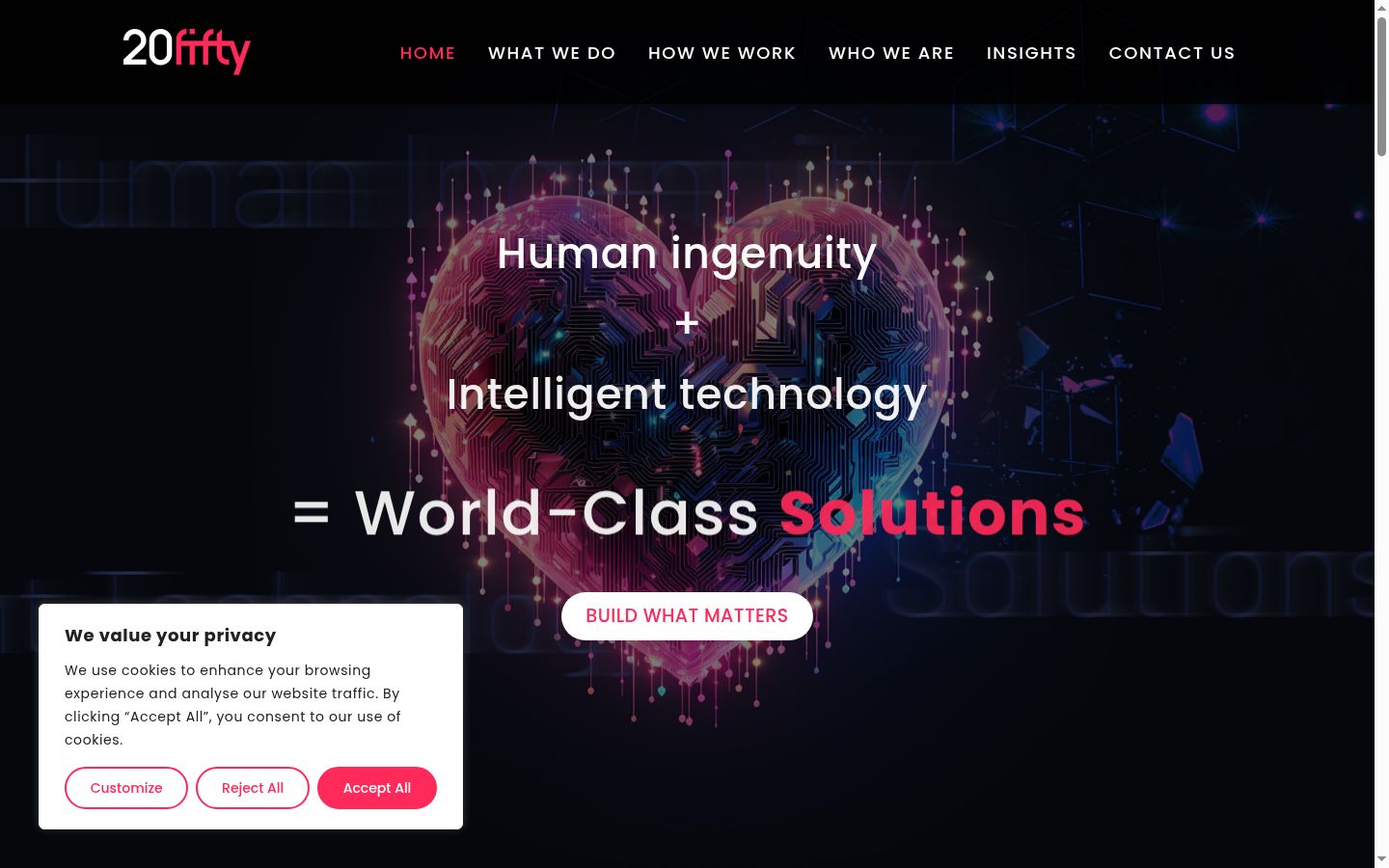 Screenshot of the consent banner shown before any interaction
