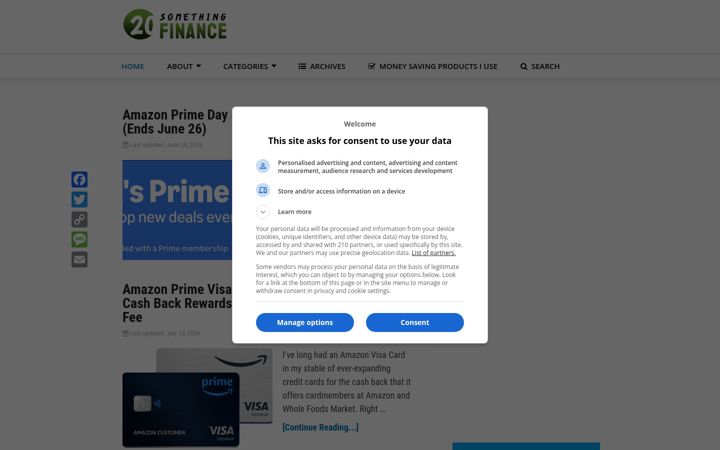 Screenshot of 20somethingfinance.com
