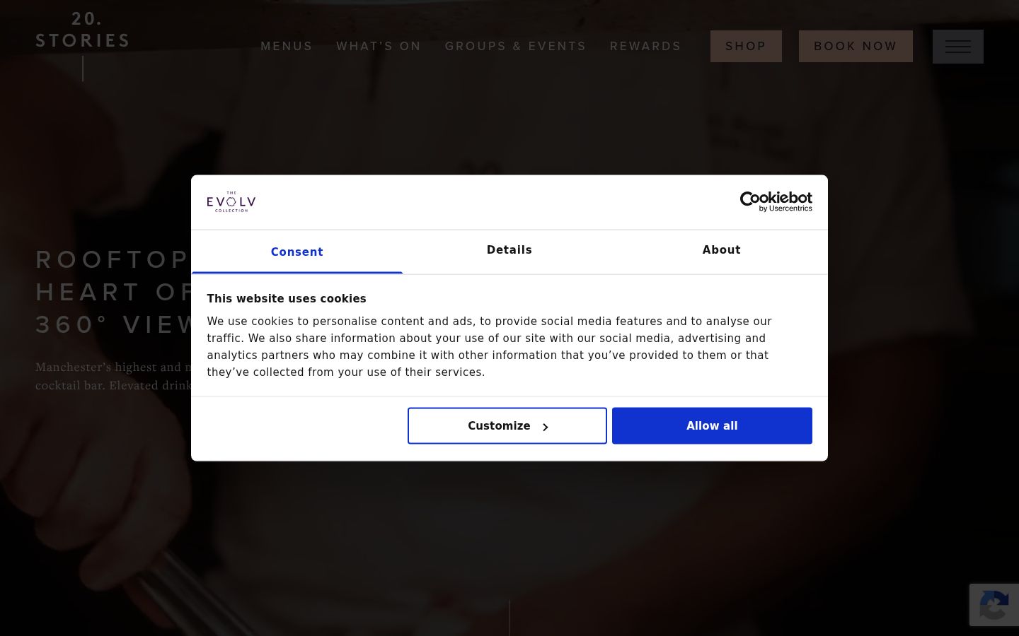 Sutikimo reklamjuostės, rodytos prieš bet kokią sąveiką, ekrano kopija