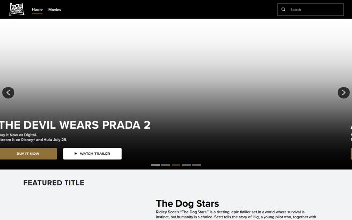 Skärmbild av 20thcenturystudios.com