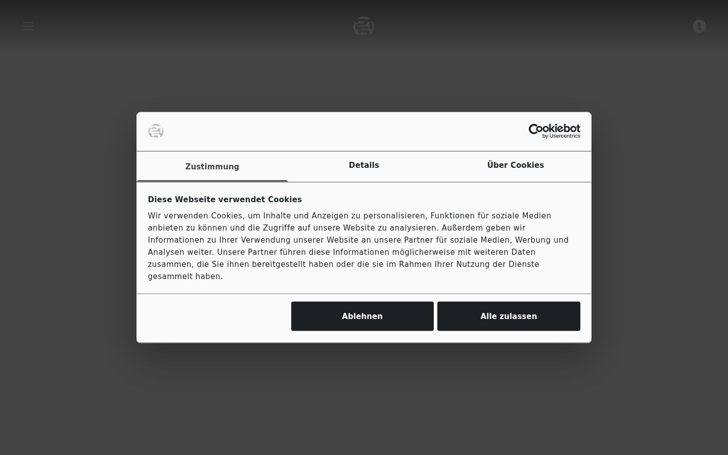Screenshot del banner di consenso mostrato prima di qualsiasi interazione