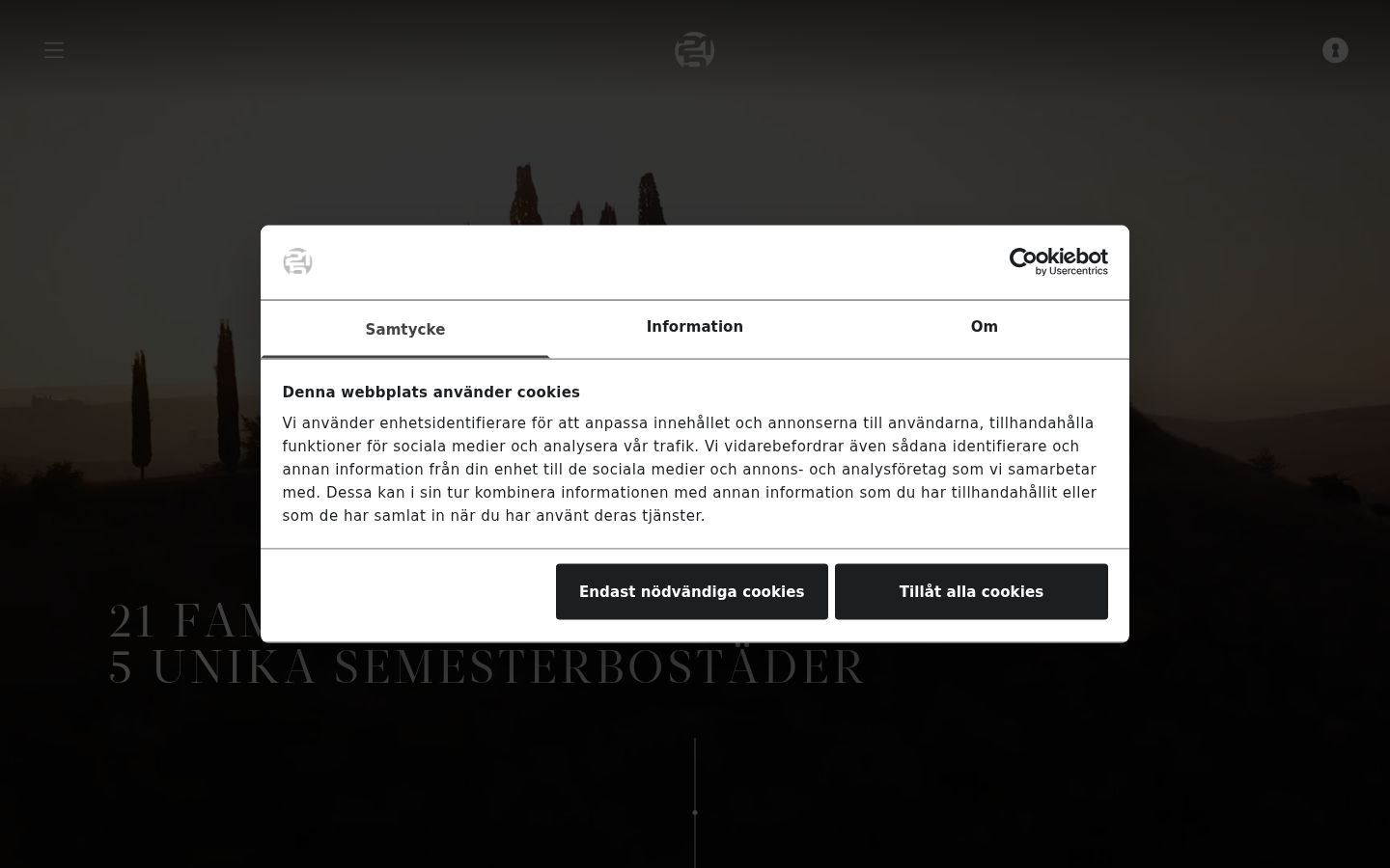 Screenshot des Einwilligungsbanners vor jeglicher Interaktion