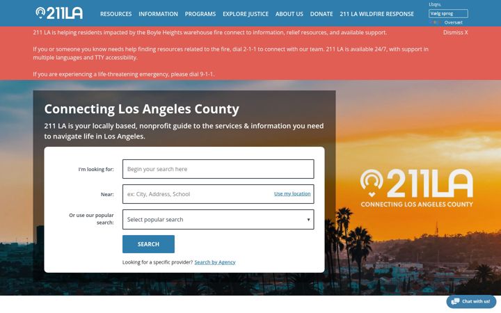 Screenshot of 211la.org