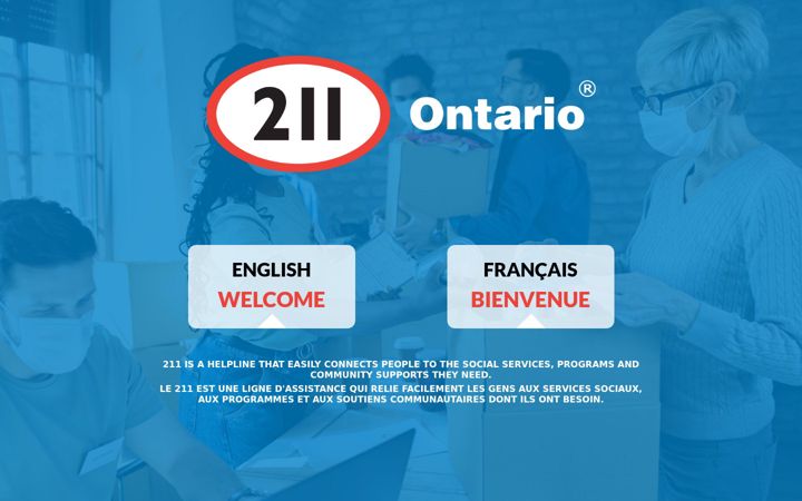 Screenshot of 211ontario.ca