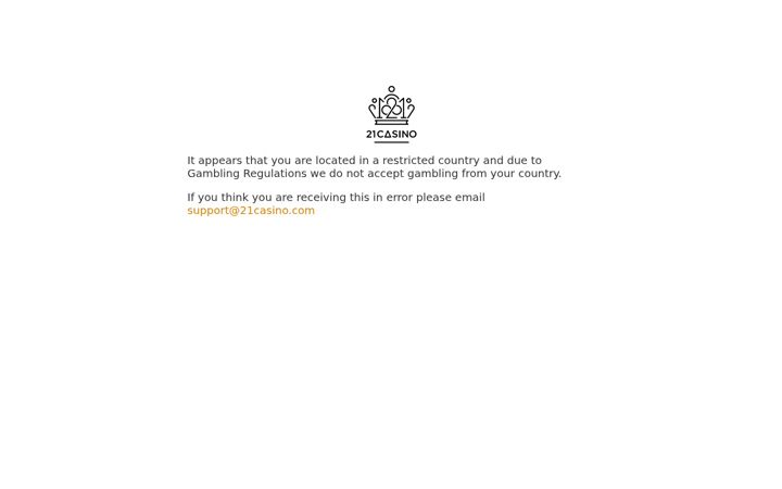 Screenshot of 21casino.com