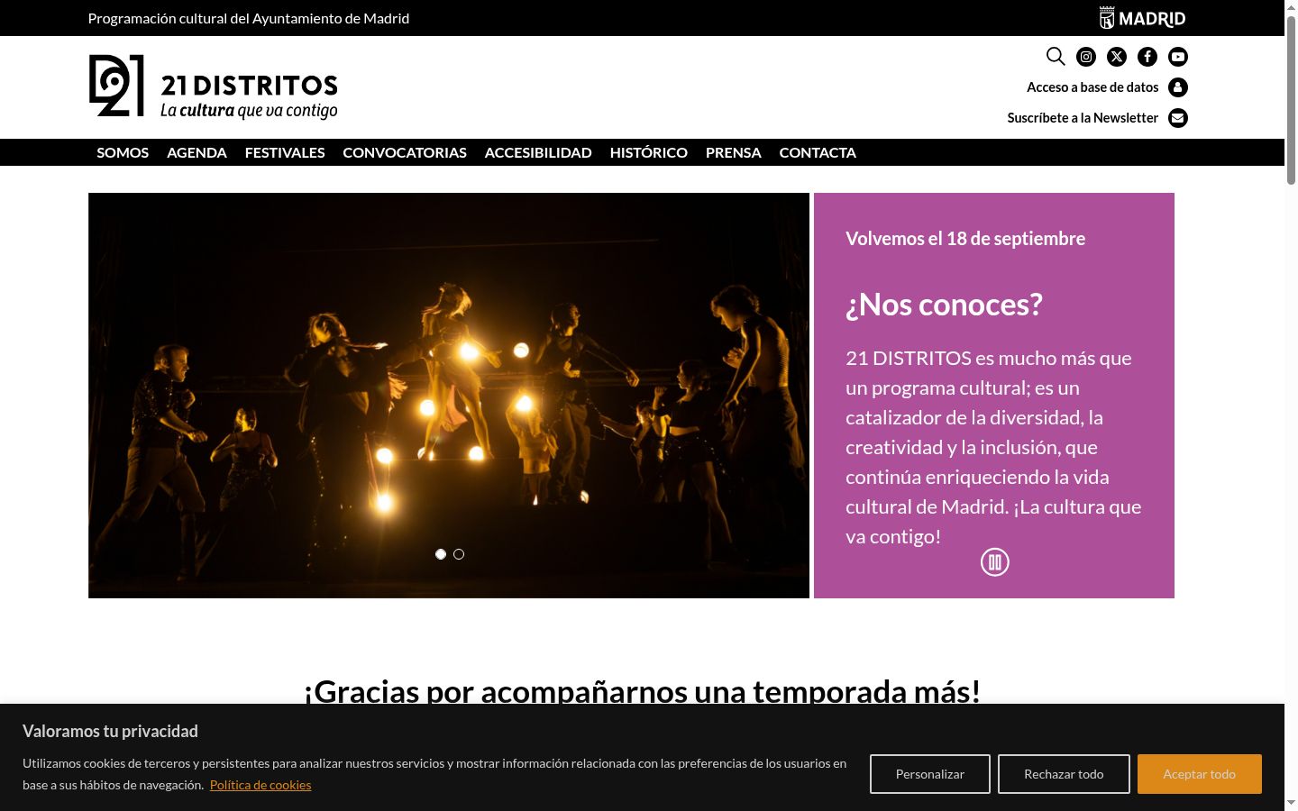 Capture d'écran de la bannière de consentement affichée avant toute interaction