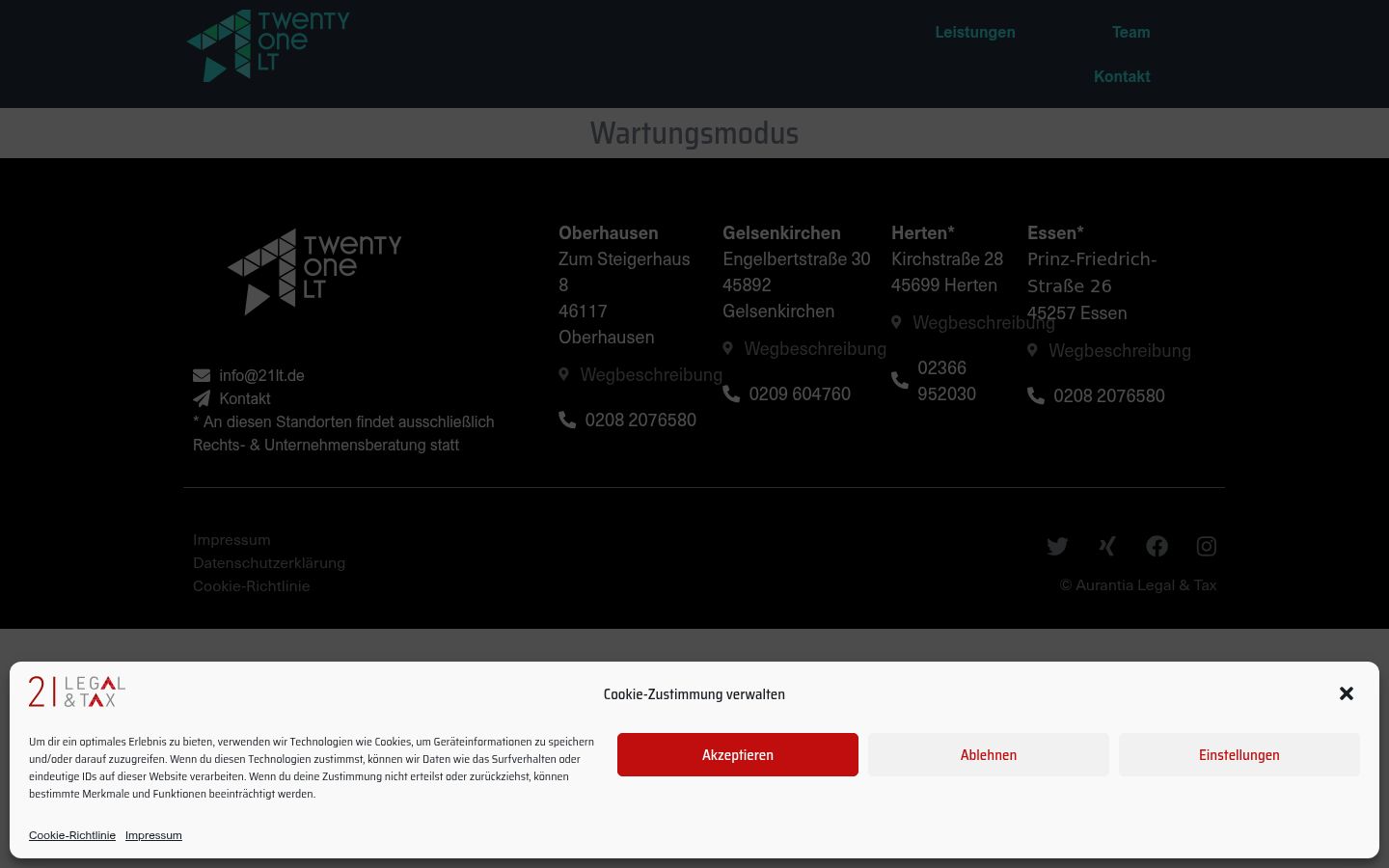 Screenshot of the consent banner shown before any interaction