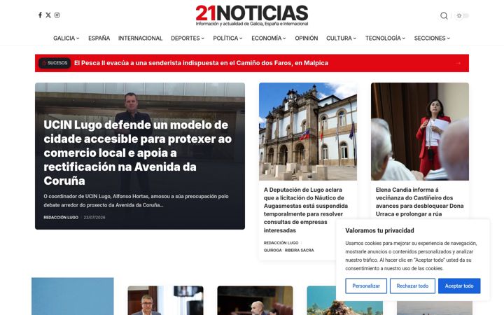 Screenshot of 21noticias.com