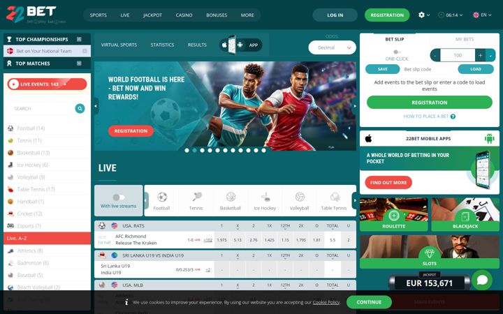 Screenshot of 22bet4me.com