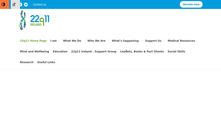 Screenshot von 22q11ireland.org