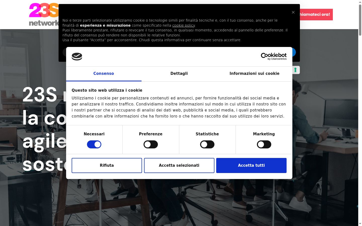 Kuvakaappaus suostumusbannerista, joka näytettiin ennen mitään vuorovaikutusta