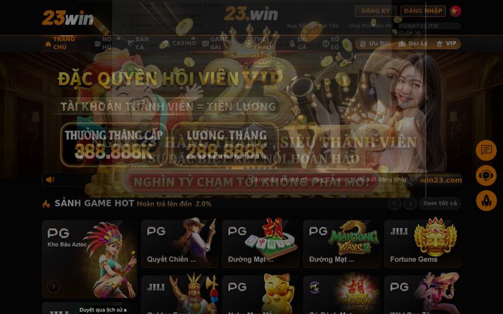 Screenshot of 23win.com