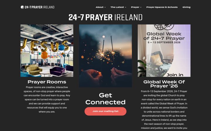 Screenshot of 24-7prayerireland.com