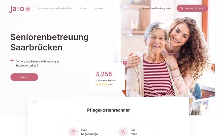 Screenshot of 24-pflege-saarland.de