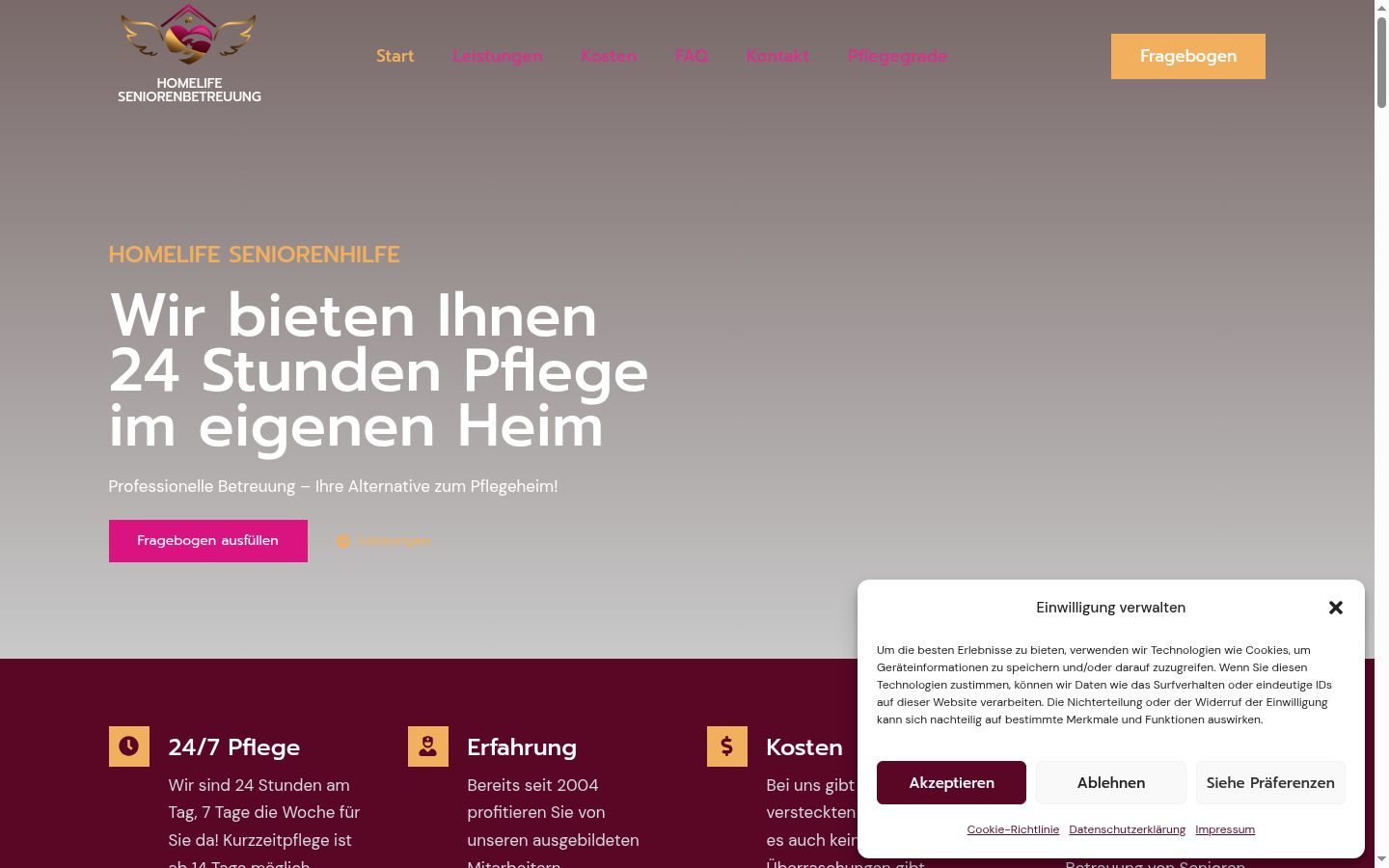 Screenshot tal-banner tal-kunsens muri qabel kwalunkwe interazzjoni