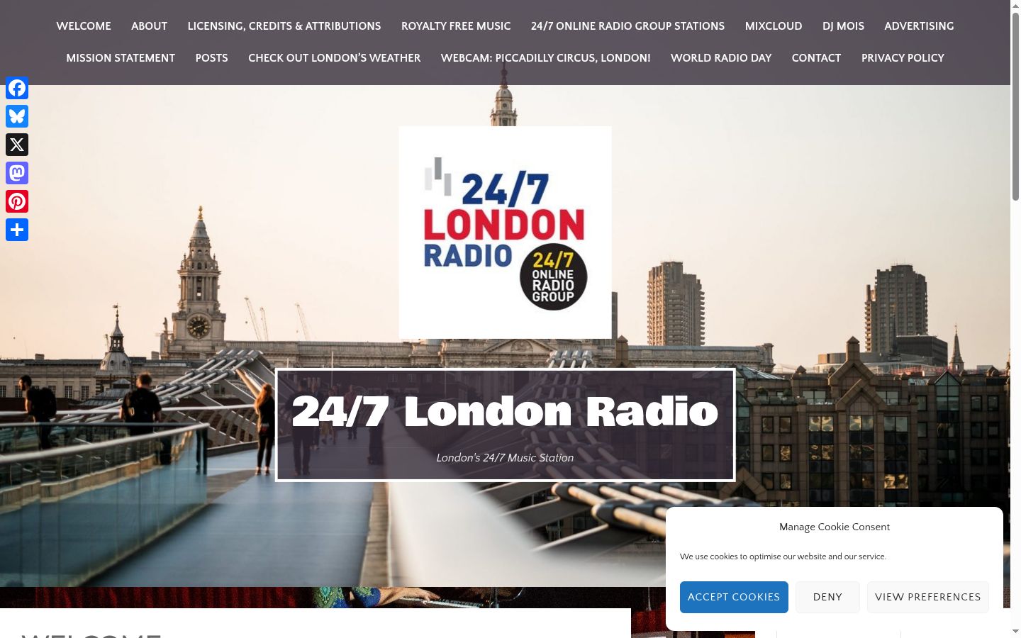 Screenshot of the consent banner shown before any interaction