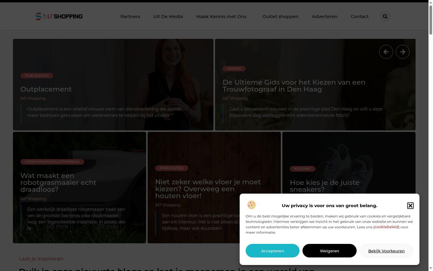 Screenshot del banner di consenso mostrato prima di qualsiasi interazione