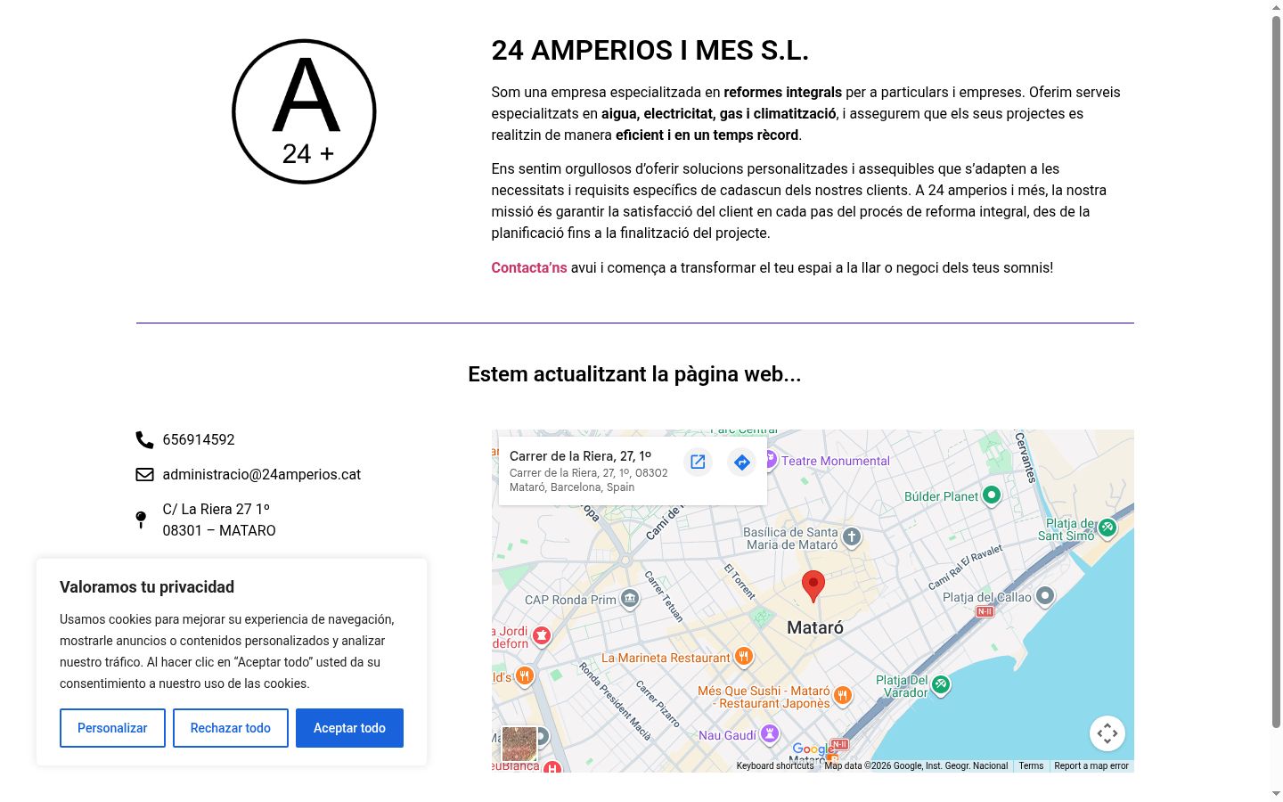 Capture d'écran de la bannière de consentement affichée avant toute interaction