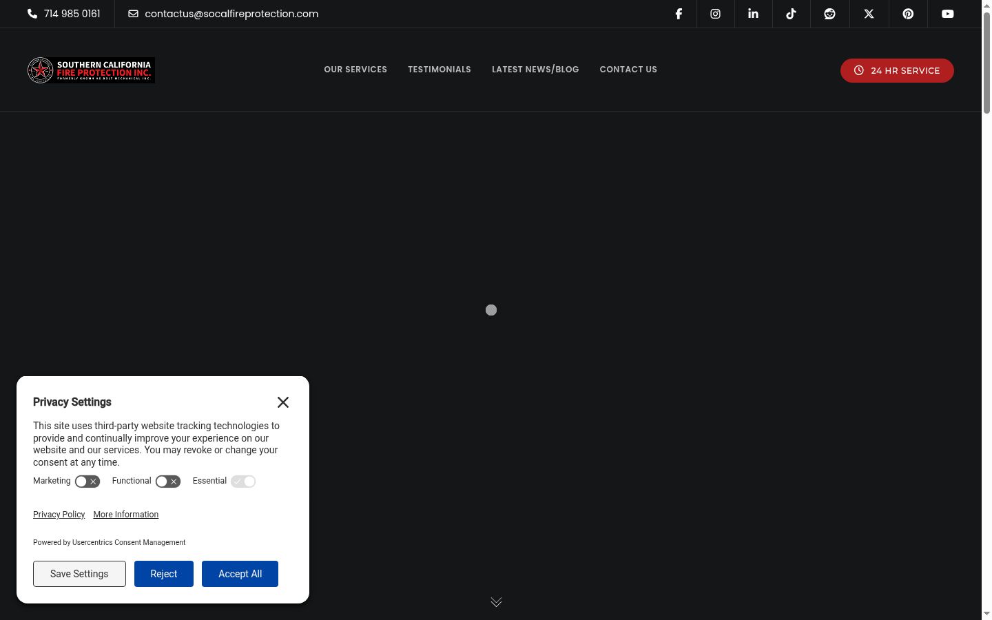 Screenshot tal-banner tal-kunsens muri qabel kwalunkwe interazzjoni