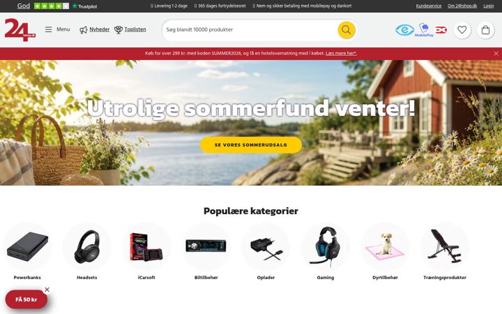 Screenshot of 24hshop.dk