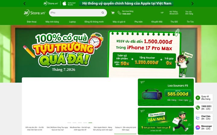 Screenshot stránky 24hstore.vn
