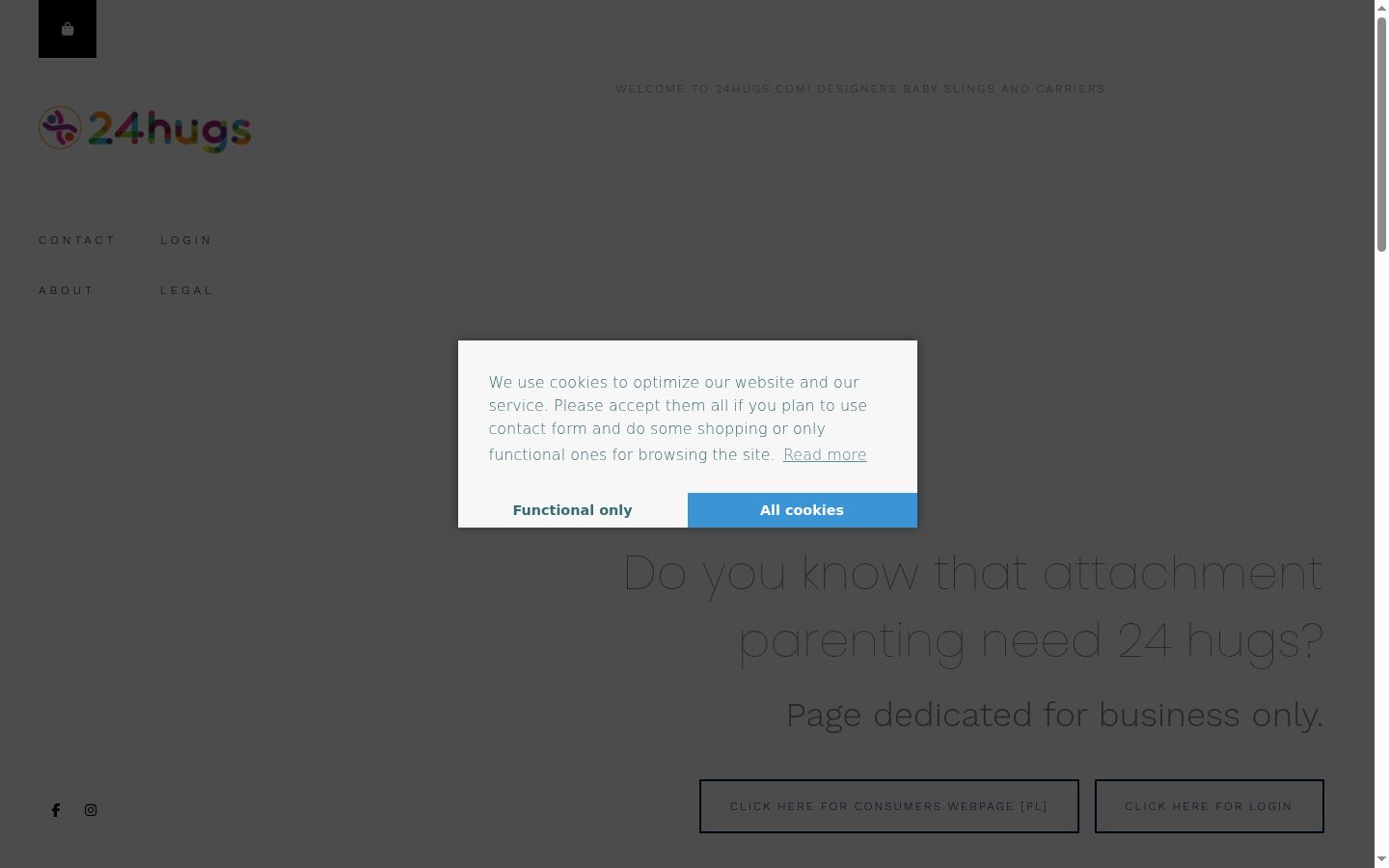 Screenshot del banner di consenso mostrato prima di qualsiasi interazione