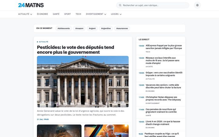 Screenshot of 24matins.fr