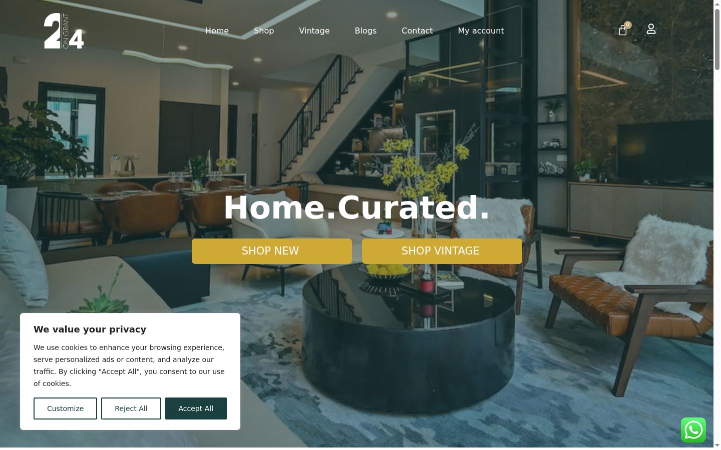 Screenshot of the consent banner shown before any interaction