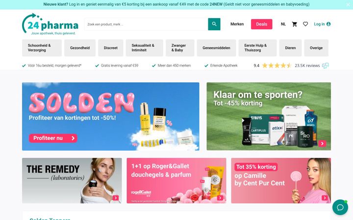 Screenshot of 24pharma.be