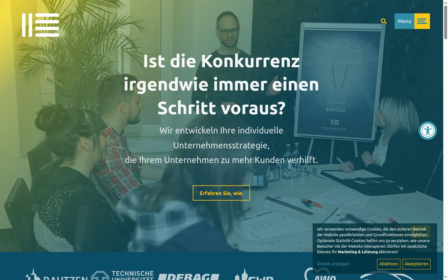 Screenshot des Einwilligungsbanners vor jeglicher Interaktion