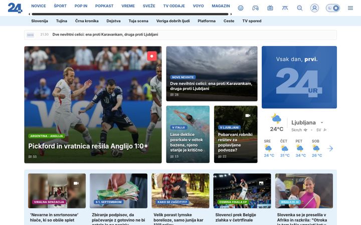 Screenshot von 24ur.com