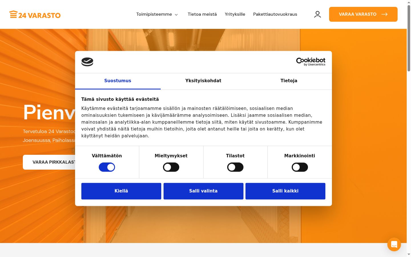 Screenshot tal-banner tal-kunsens muri qabel kwalunkwe interazzjoni