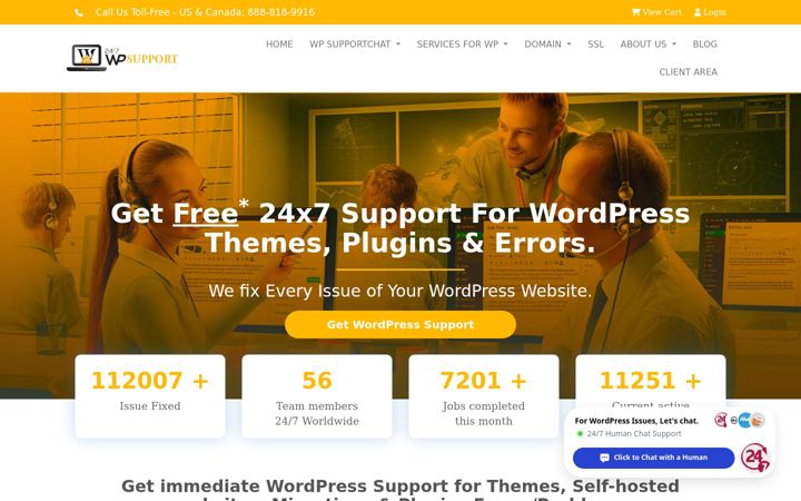 Screenshot of 24x7wpsupport.com