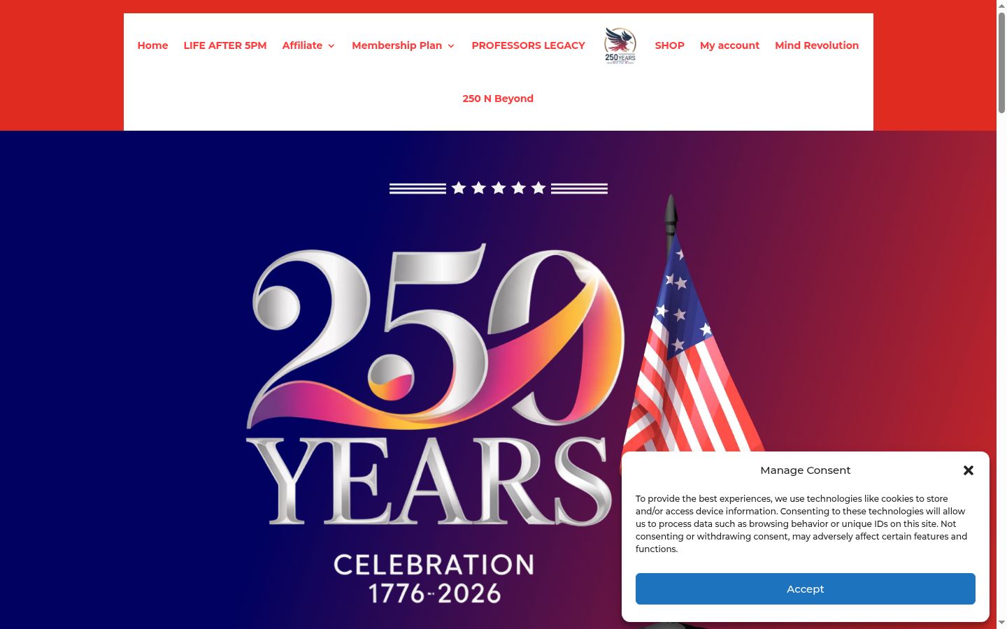 Screenshot of the consent banner shown before any interaction