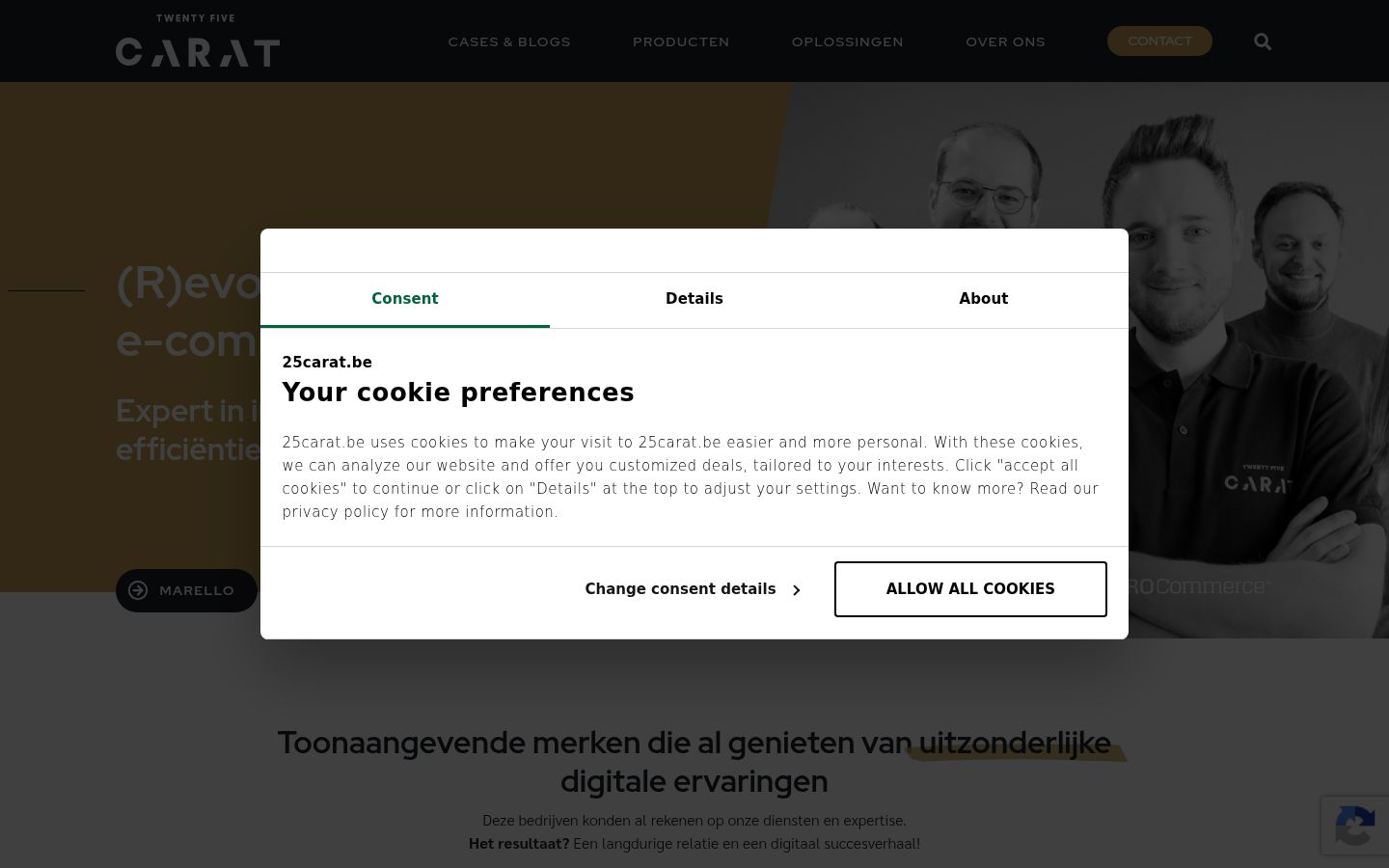 Zrzut ekranu banera zgody wyświetlanego przed jakąkolwiek interakcją
