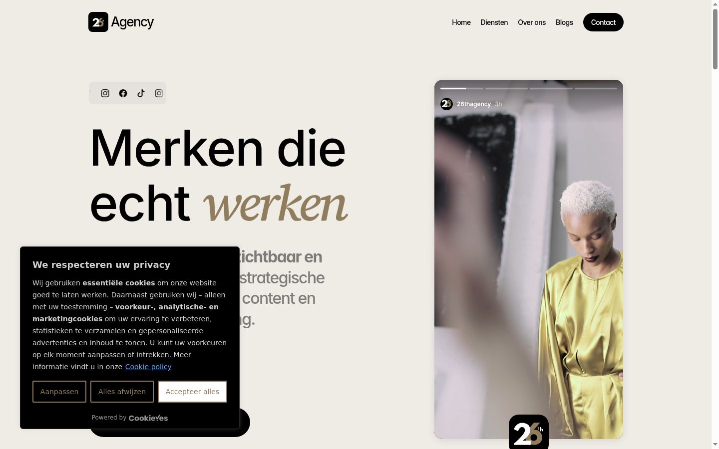 Screenshot tal-banner tal-kunsens muri qabel kwalunkwe interazzjoni