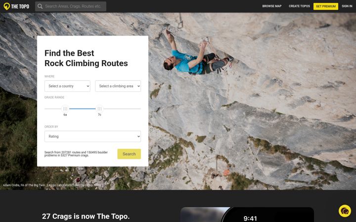 Screenshot of 27crags.com
