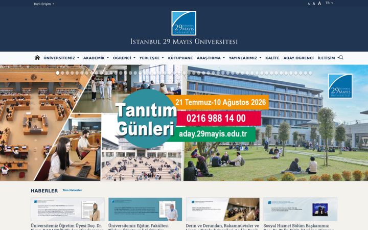 Screenshot of 29mayis.edu.tr