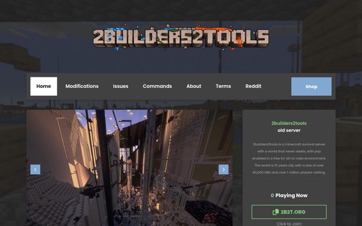 Screenshot of 2b2t.org