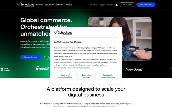 Skærmbillede af 2checkout.com