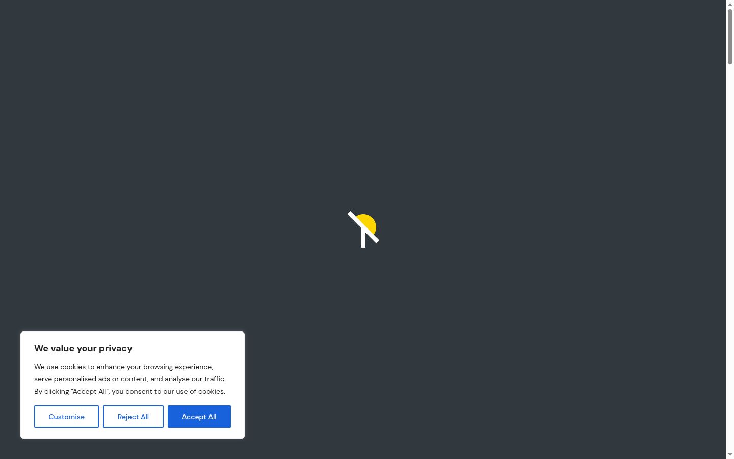 Screenshot of the consent banner shown before any interaction